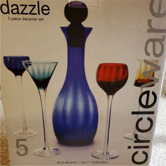 Blue and Multicolor Glass Art Set - Picture 3 of 3